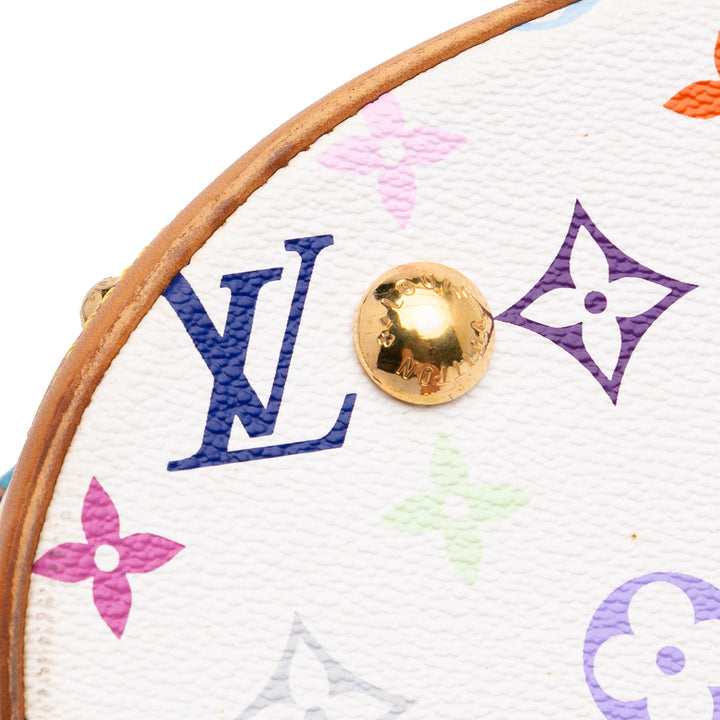 Monogram Multicolore Fringe Bucket White - Gaby Paris