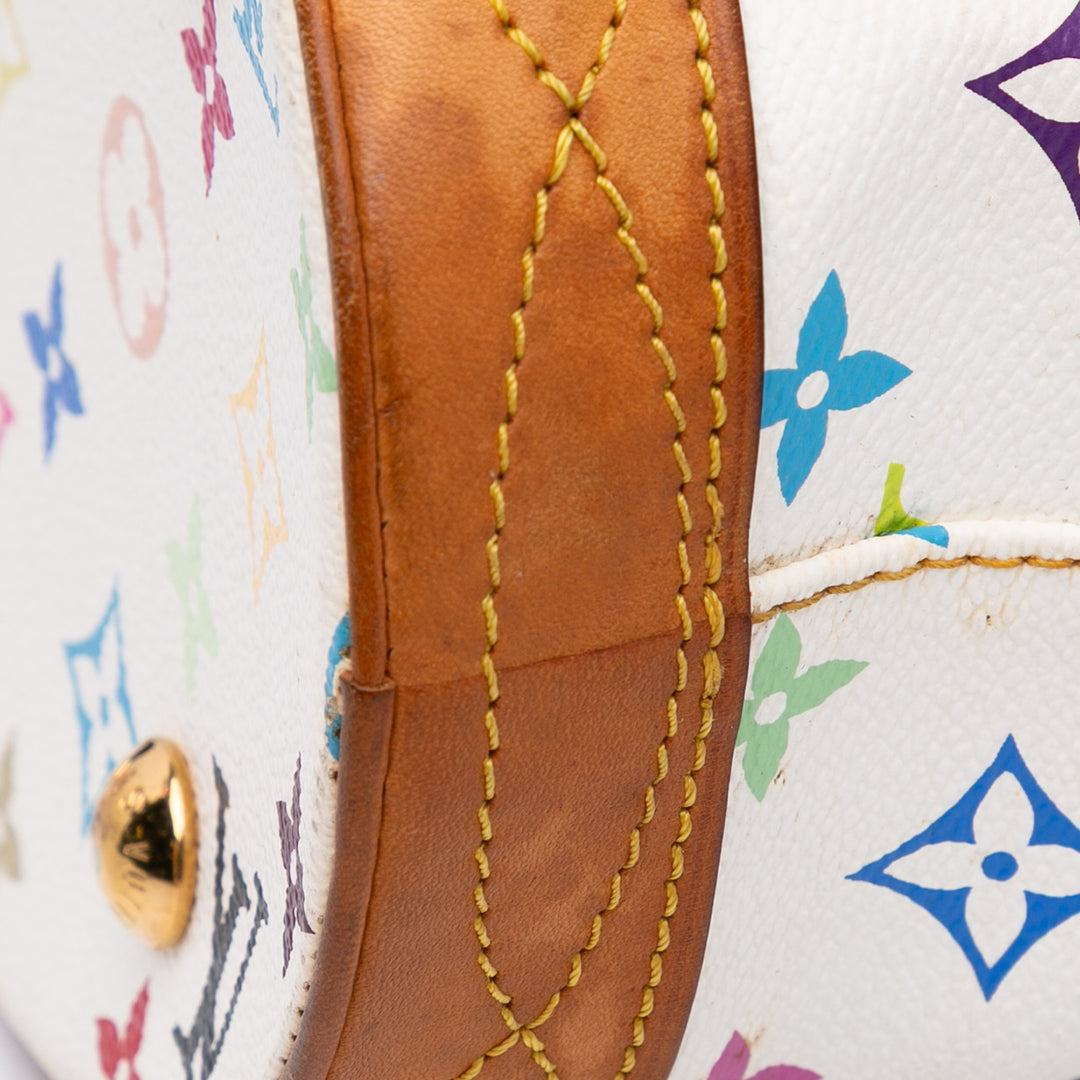 Monogram Multicolore Fringe Bucket White - Gaby Paris