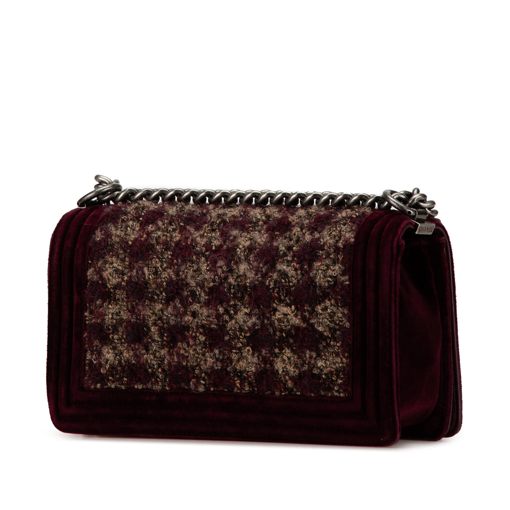 Medium Velvet Tweed Boy Flap Red - Gaby Paris