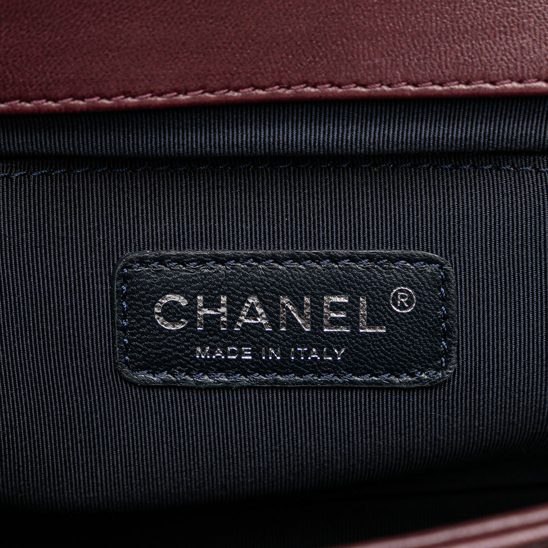 Chanel Medium Velvet Tweed Boy Flap Red - GABY PARIS