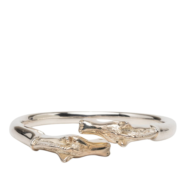 Hermès Palladium plaqué Ravinet d Enfert Double Horse Head Bracelet