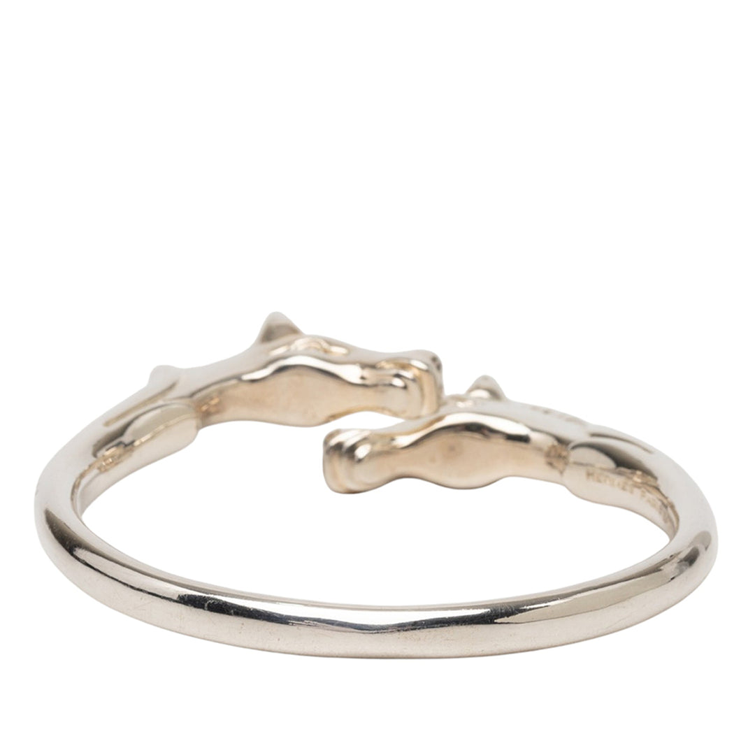 Hermès Palladium plaqué Ravinet d Enfert Double Horse Head Bracelet