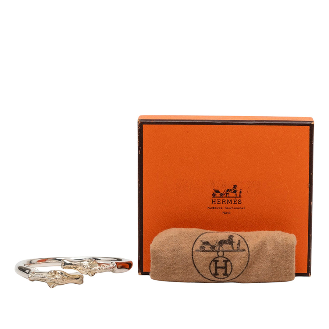 Hermès Palladium plaqué Ravinet d Enfert Double Horse Head Bracelet