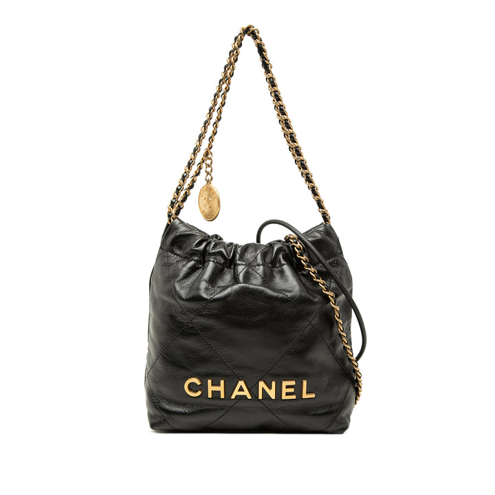 brillant 22 Sac Mini Cuir de veau Noir