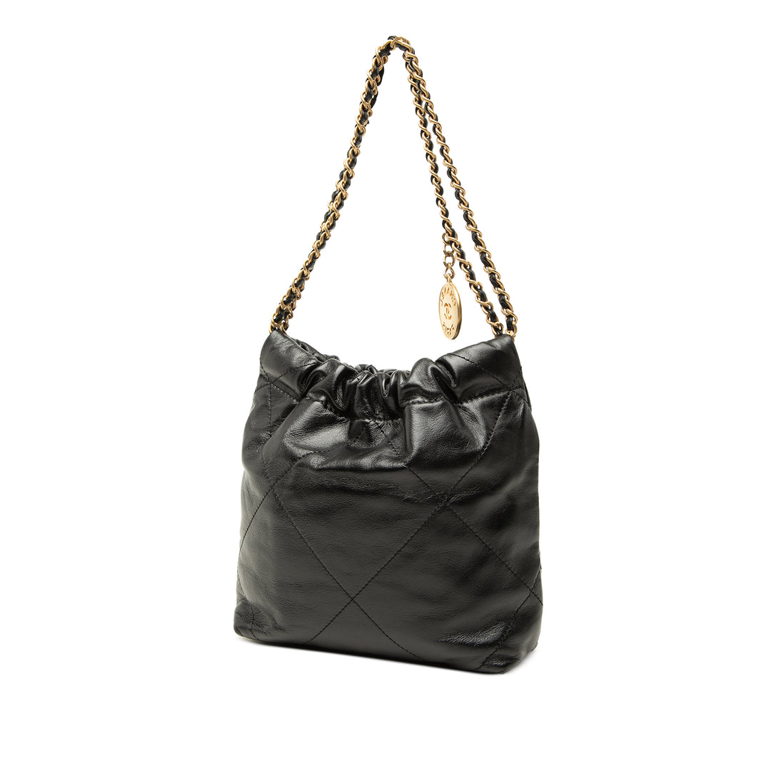 brillant 22 Sac Mini Cuir de veau Noir
