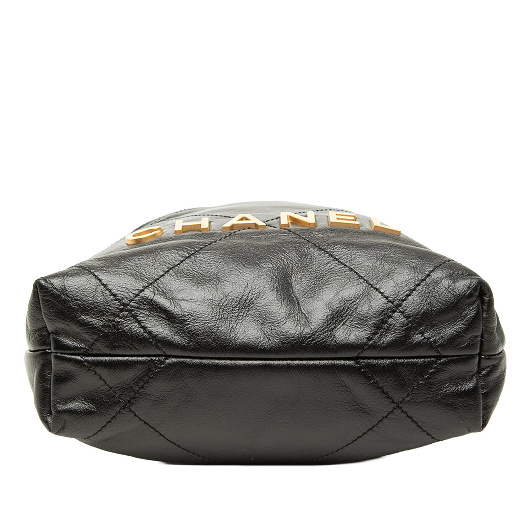 brillant 22 Sac Mini Cuir de veau Noir