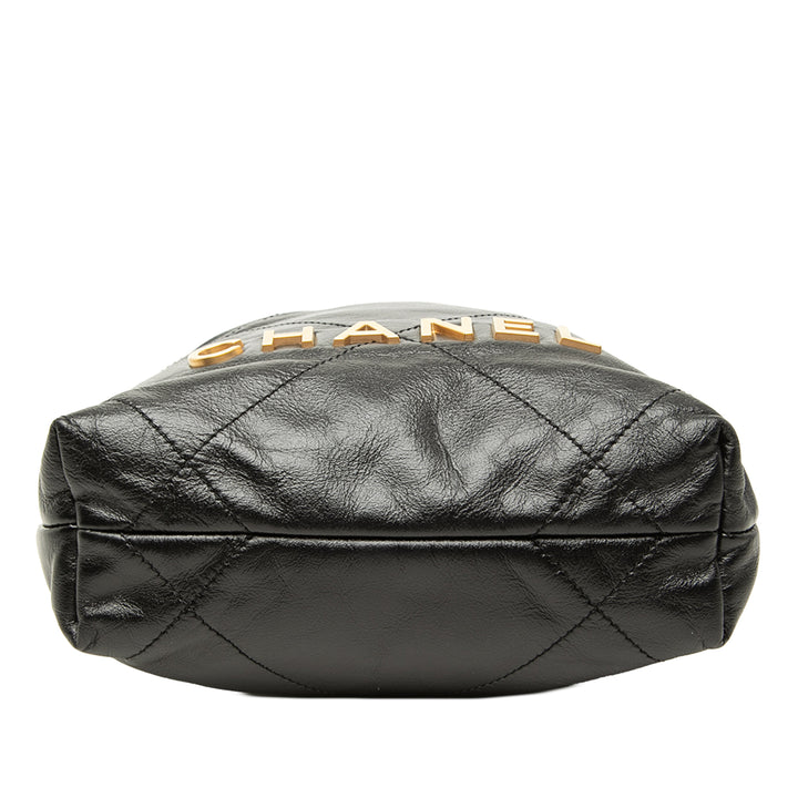 brillant 22 Sac Mini Cuir de veau Noir