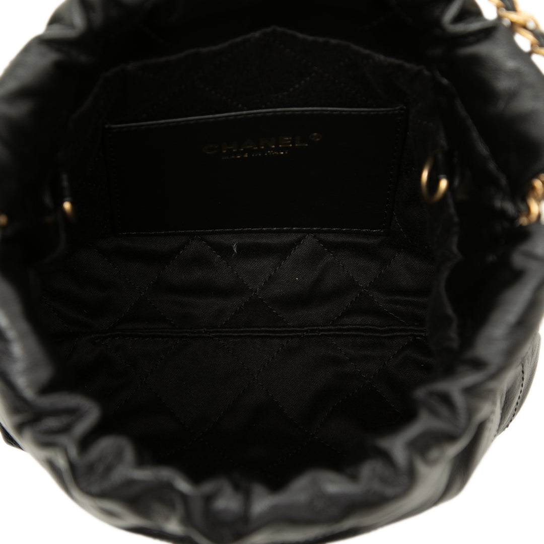 brillant 22 Sac Mini Cuir de veau Noir