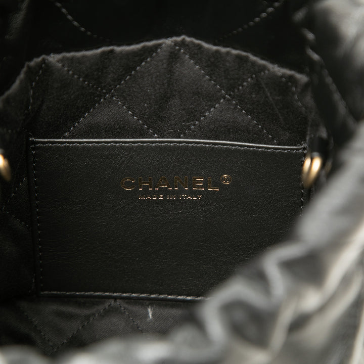 brillant 22 Sac Mini Cuir de veau Noir