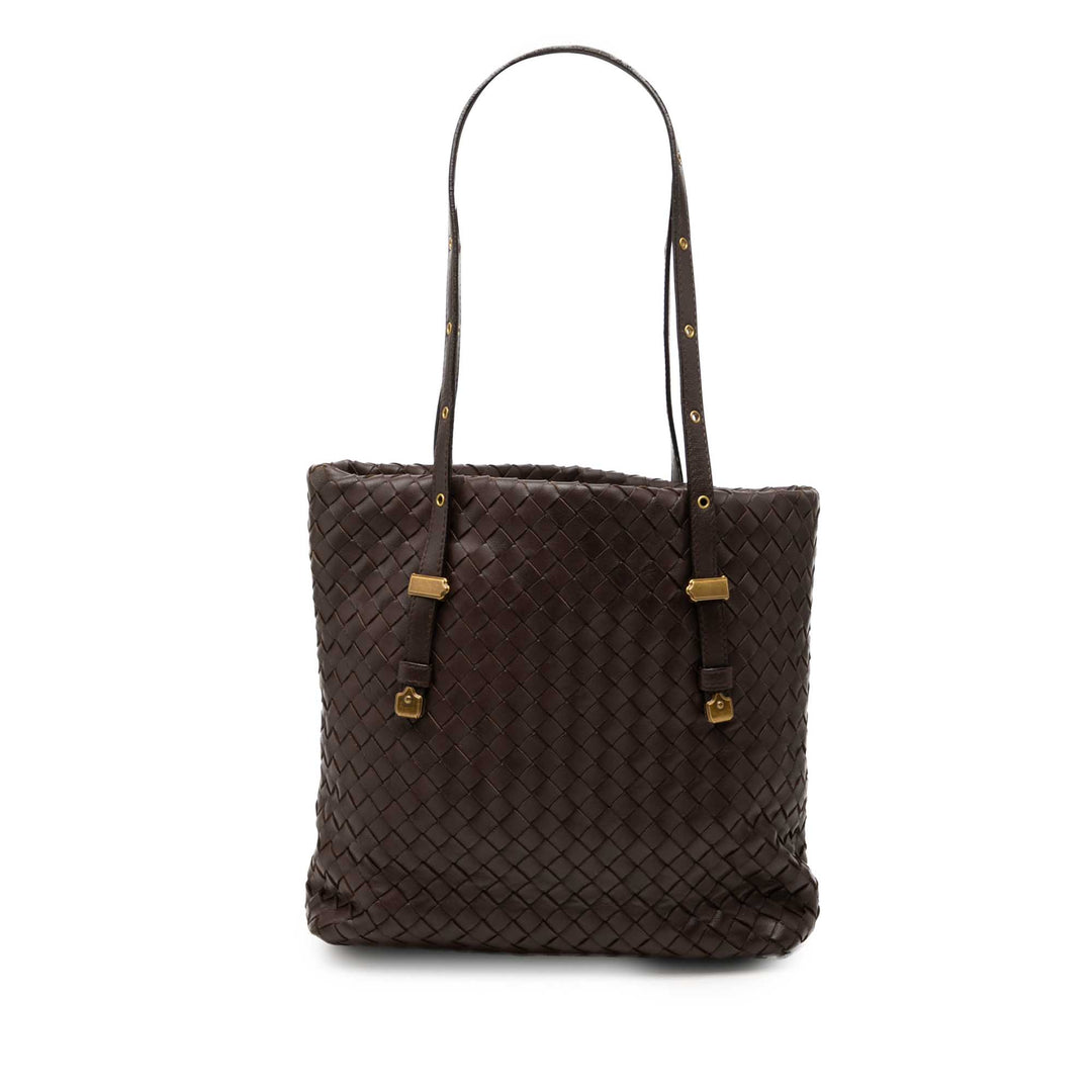 Bottega Veneta Intrecciato Cabas Petit nappa Marron – vue principale – GABY PARIS