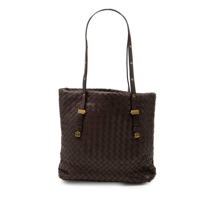 Bottega Veneta Intrecciato Cabas Petit nappa Marron – vue principale – GABY PARIS