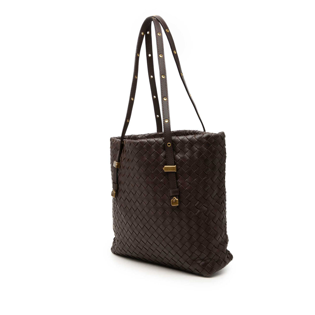 Bottega Veneta Intrecciato Cabas Petit nappa Marron – vue 2 – GABY PARIS