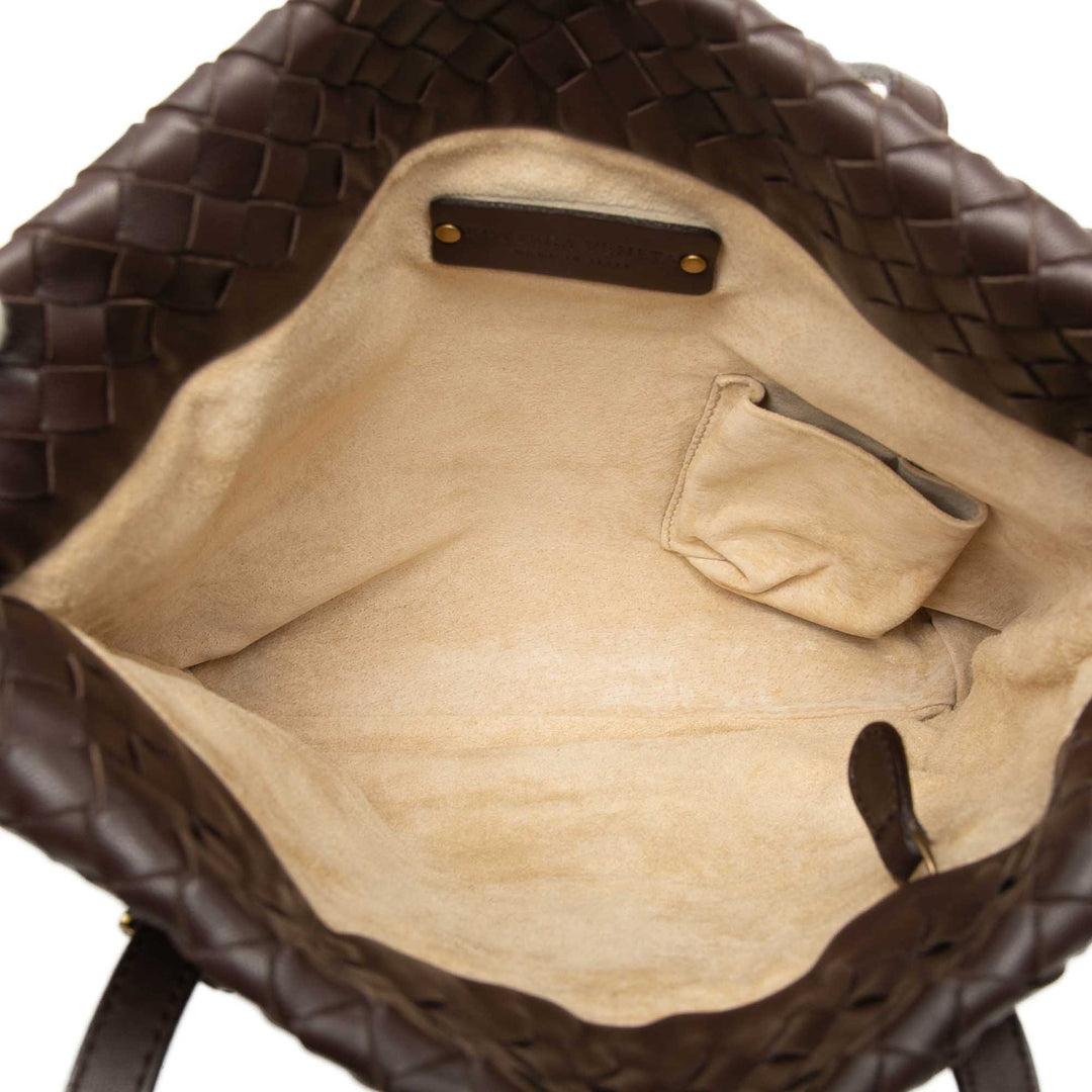 Bottega Veneta Intrecciato Cabas Petit nappa Marron – vue 4 – GABY PARIS