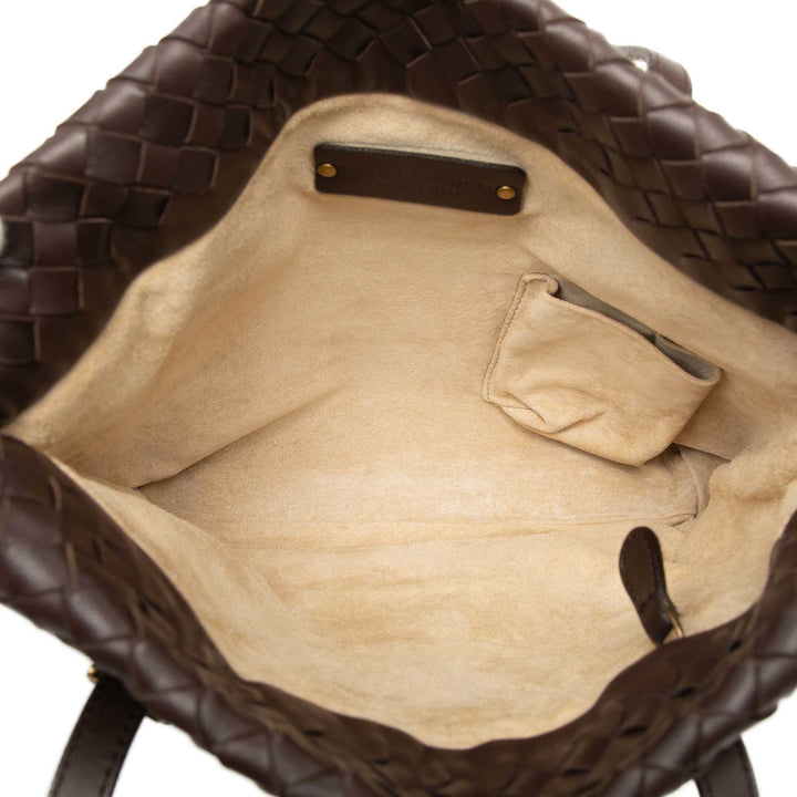 Bottega Veneta Intrecciato Cabas Petit nappa Marron – vue 4 – GABY PARIS
