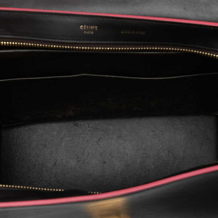 Celine Small Tricolor Cuir de veau et Daim Trapeze Sac