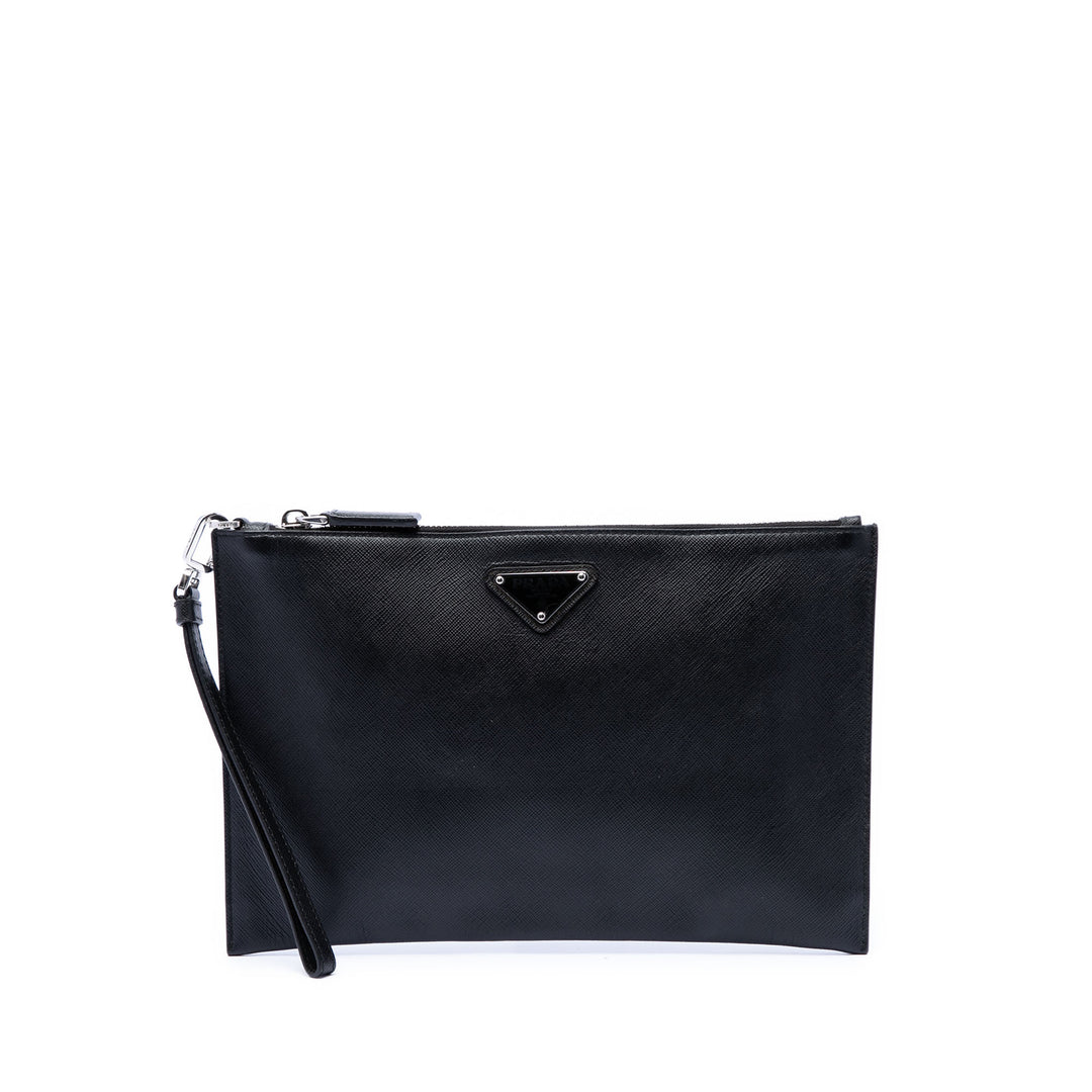 Prada Saffiano Wristlet Pochette