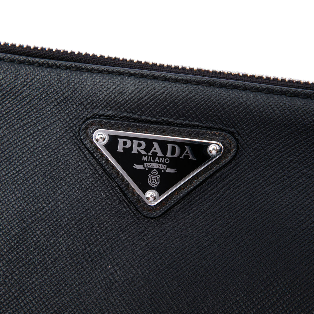 Prada Saffiano Wristlet Pochette
