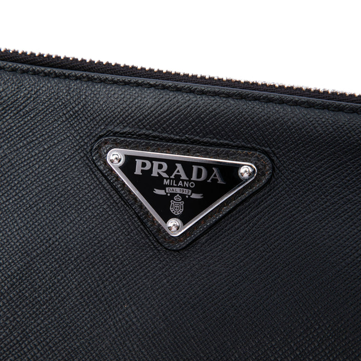 Prada Saffiano Wristlet Pochette