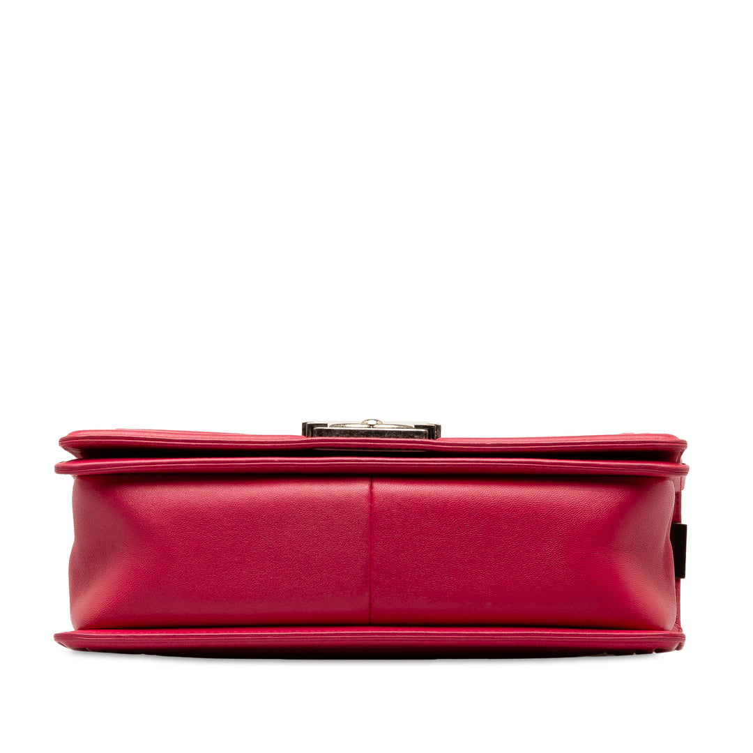Old Medium Quilted Lambskin Boy Flap Pink - Gaby Paris