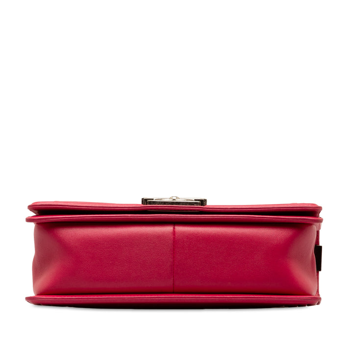 Old Medium Quilted Lambskin Boy Flap Pink - Gaby Paris