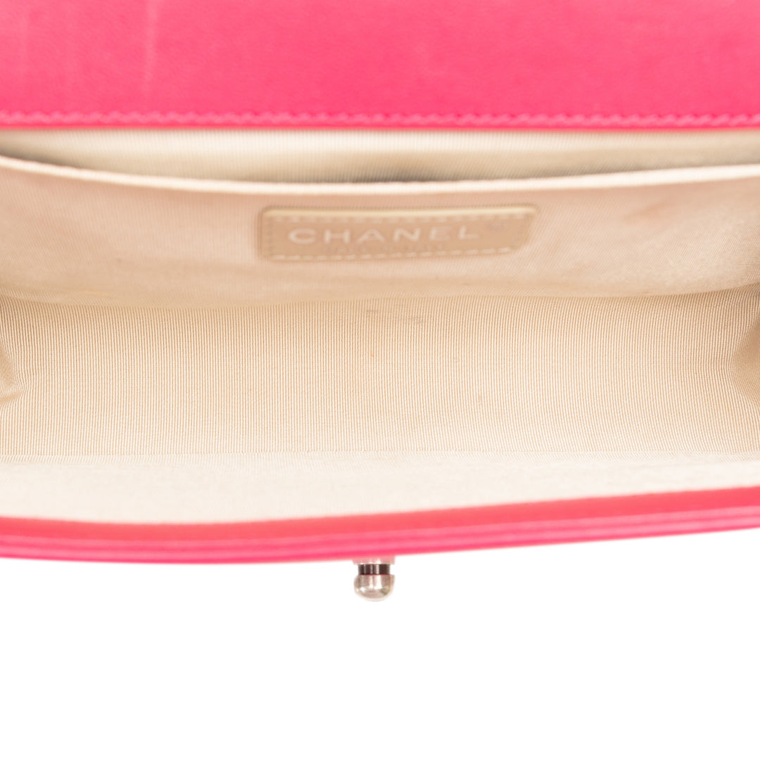 Old Medium Quilted Lambskin Boy Flap Pink - Gaby Paris