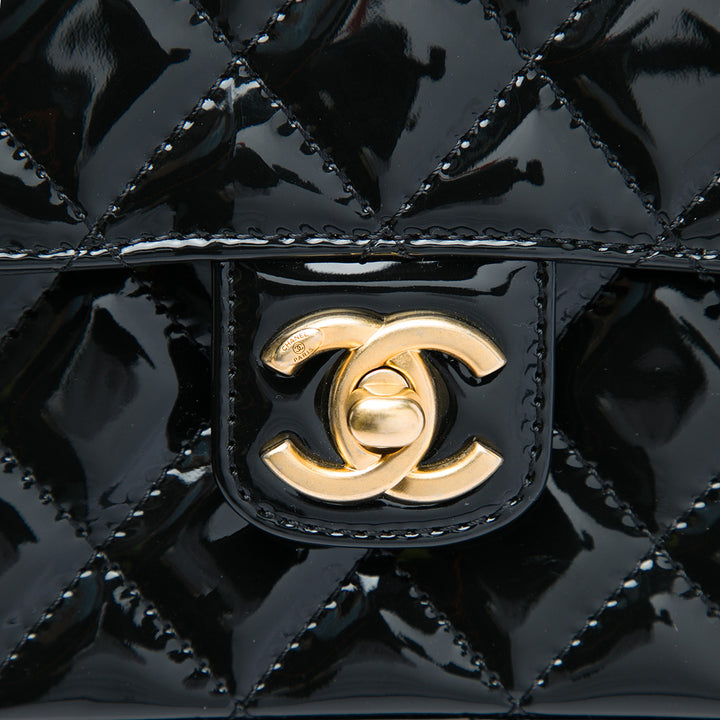 Chanel Carré Matelassé Rabat simple Mini Noir