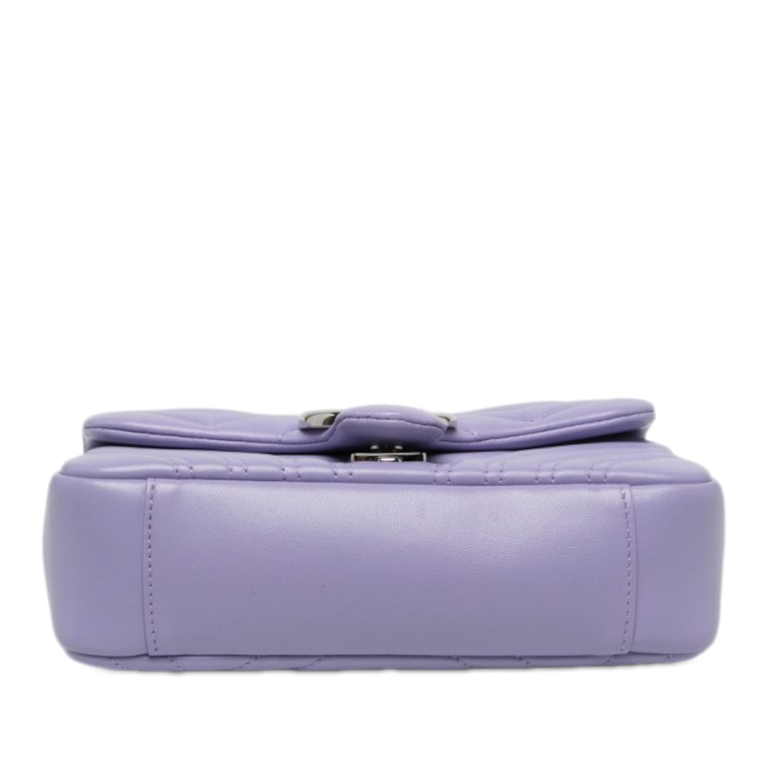 Gucci GG Marmont Matelasse Sac Petit Cuir de veau Violet – vue 3 – GABY PARIS