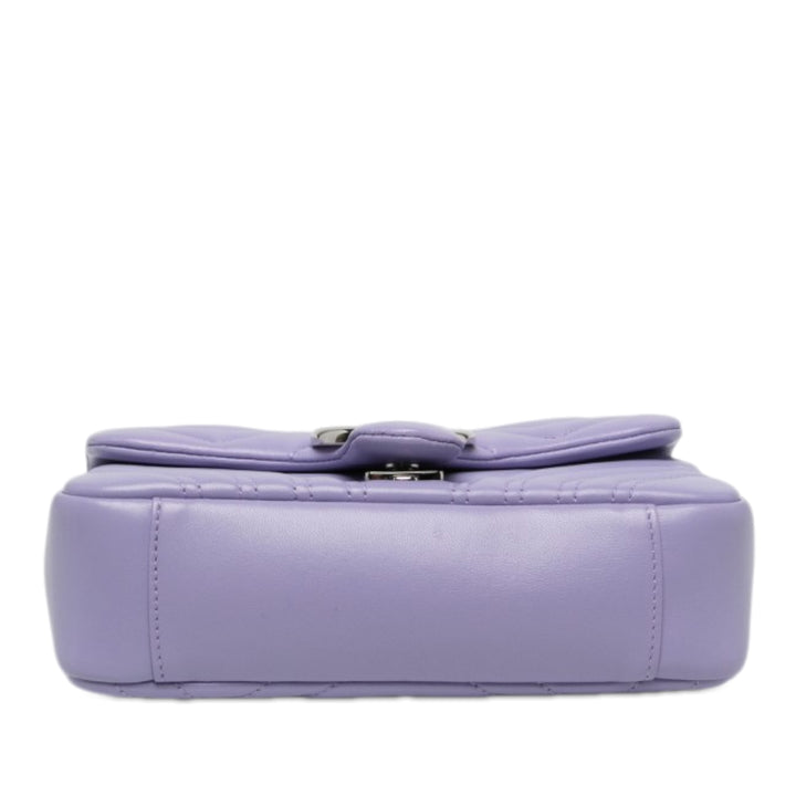 Gucci GG Marmont Matelasse Sac Petit Cuir de veau Violet – vue 3 – GABY PARIS
