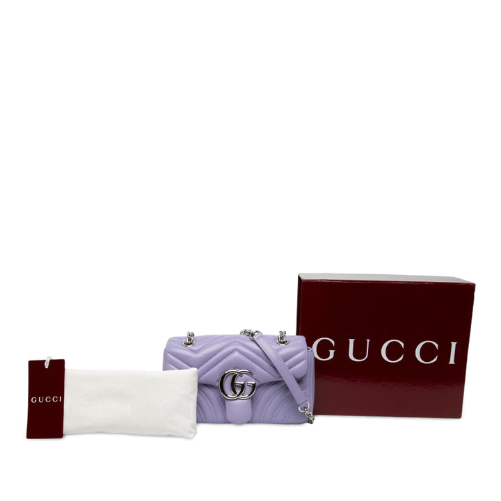Gucci GG Marmont Matelasse Sac Petit Cuir de veau Violet – vue 6 – GABY PARIS