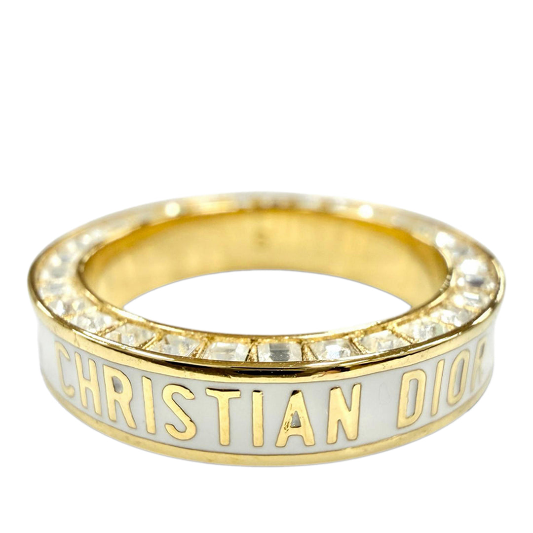 plaqué Strass et Lacquer Night Code Band Bague Doré