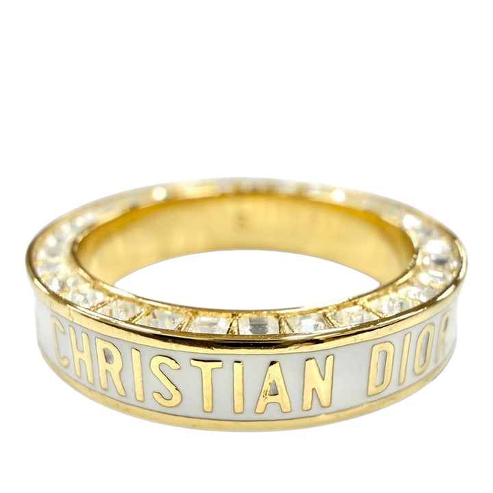 plaqué Strass et Lacquer Night Code Band Bague Doré