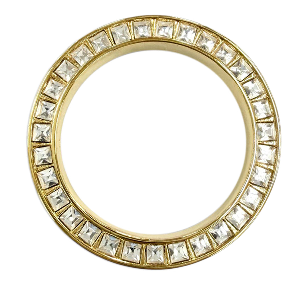 plaqué Strass et Lacquer Night Code Band Bague Doré