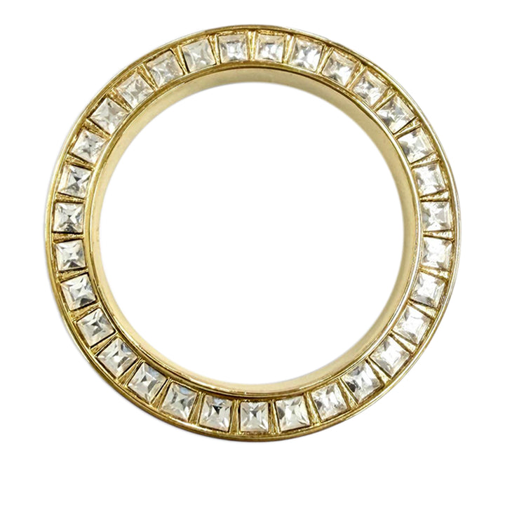 plaqué Strass et Lacquer Night Code Band Bague Doré
