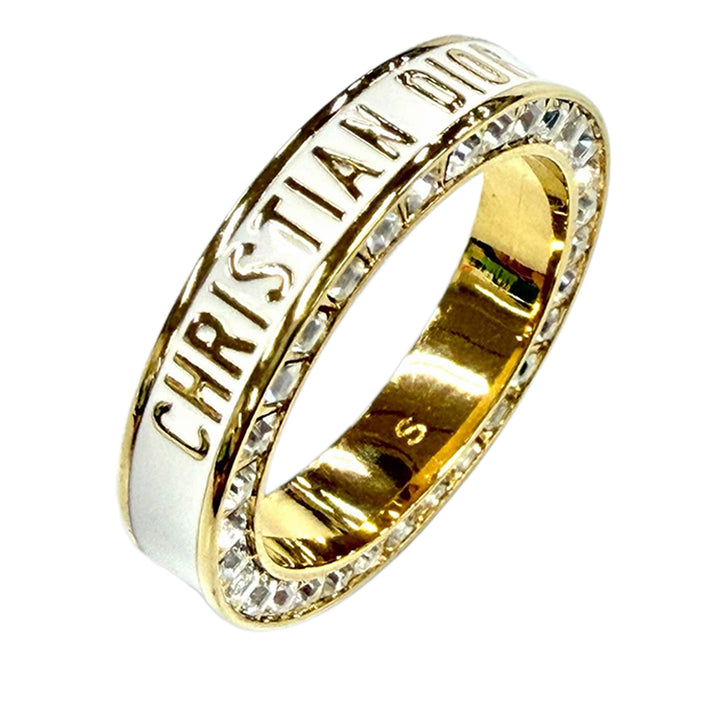 plaqué Strass et Lacquer Night Code Band Bague Doré