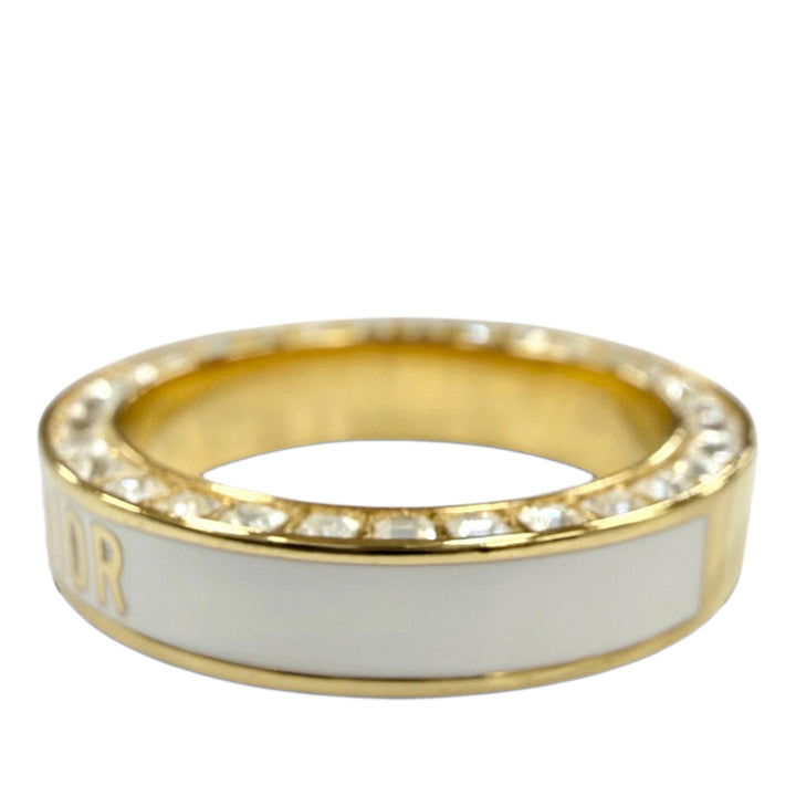 plaqué Strass et Lacquer Night Code Band Bague Doré