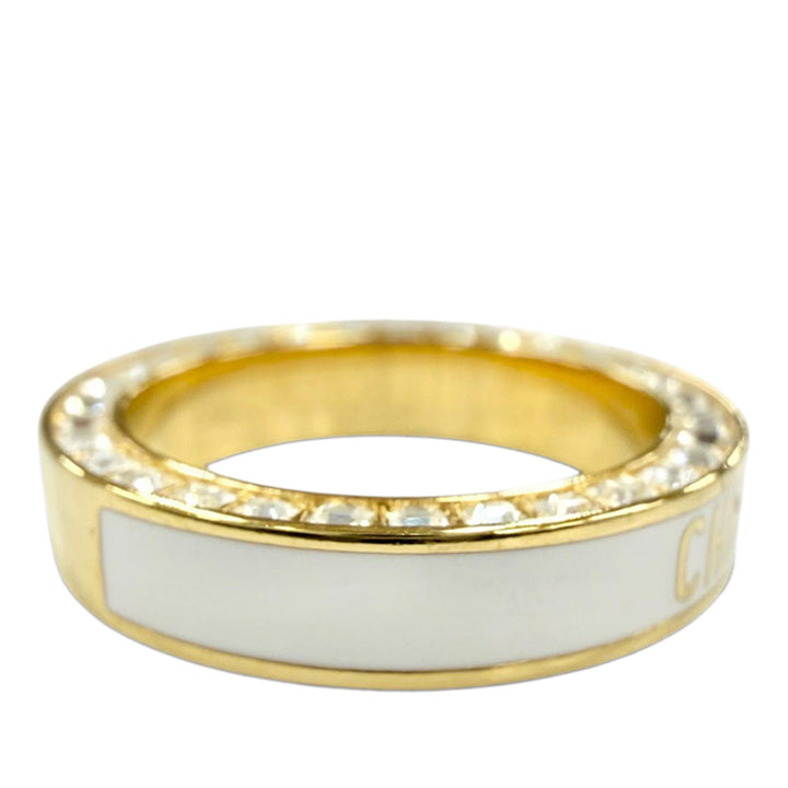 plaqué Strass et Lacquer Night Code Band Bague Doré