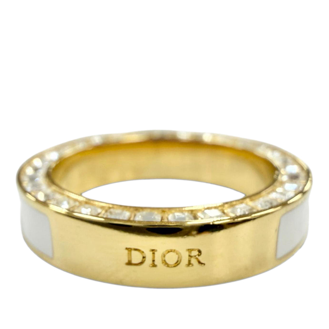 plaqué Strass et Lacquer Night Code Band Bague Doré