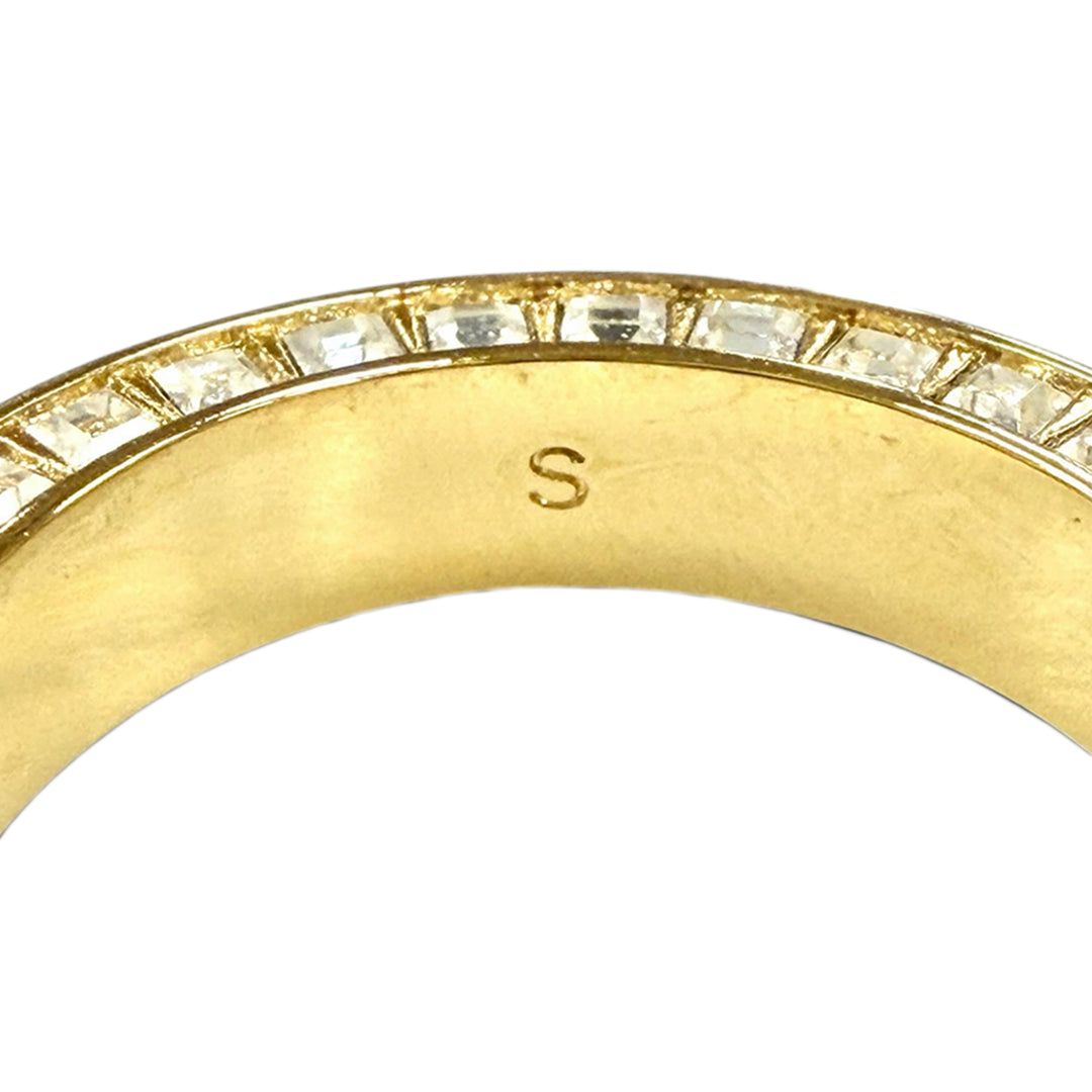 plaqué Strass et Lacquer Night Code Band Bague Doré