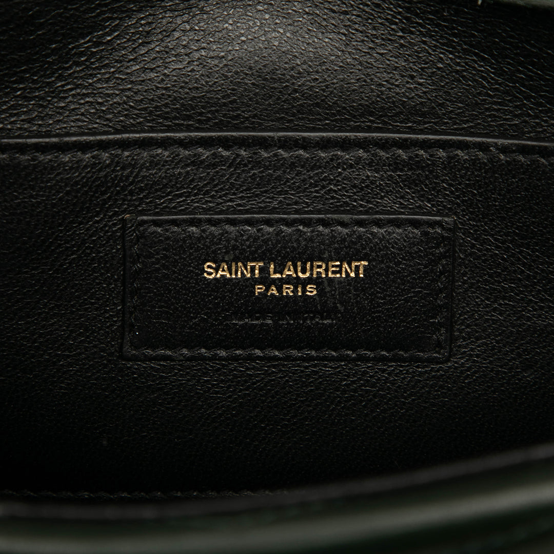 Saint Laurent Small Chevron Cuir d’agneau Monogram Sulpice Bag Vert