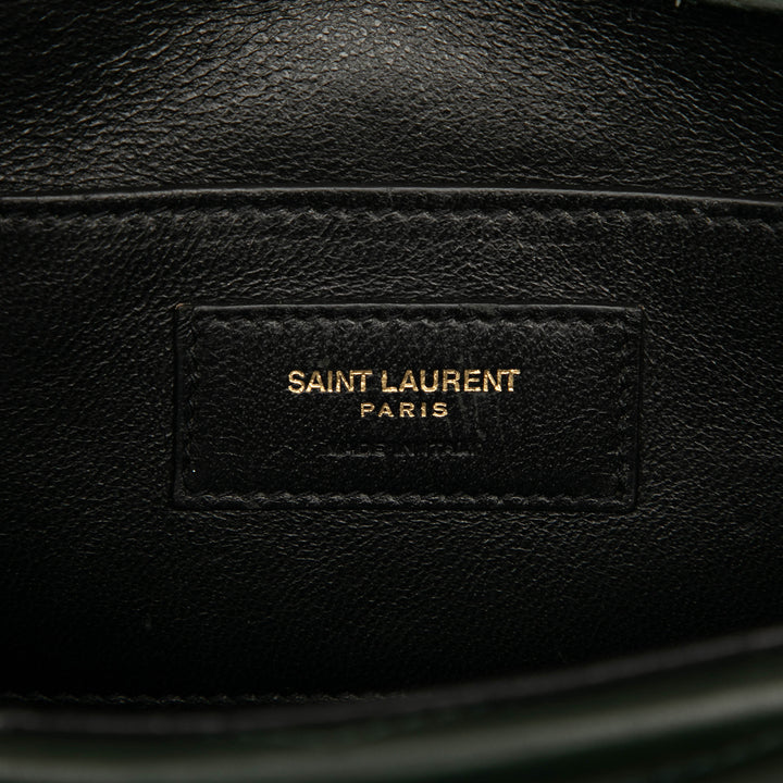 Saint Laurent Small Chevron Cuir d’agneau Monogram Sulpice Bag Vert