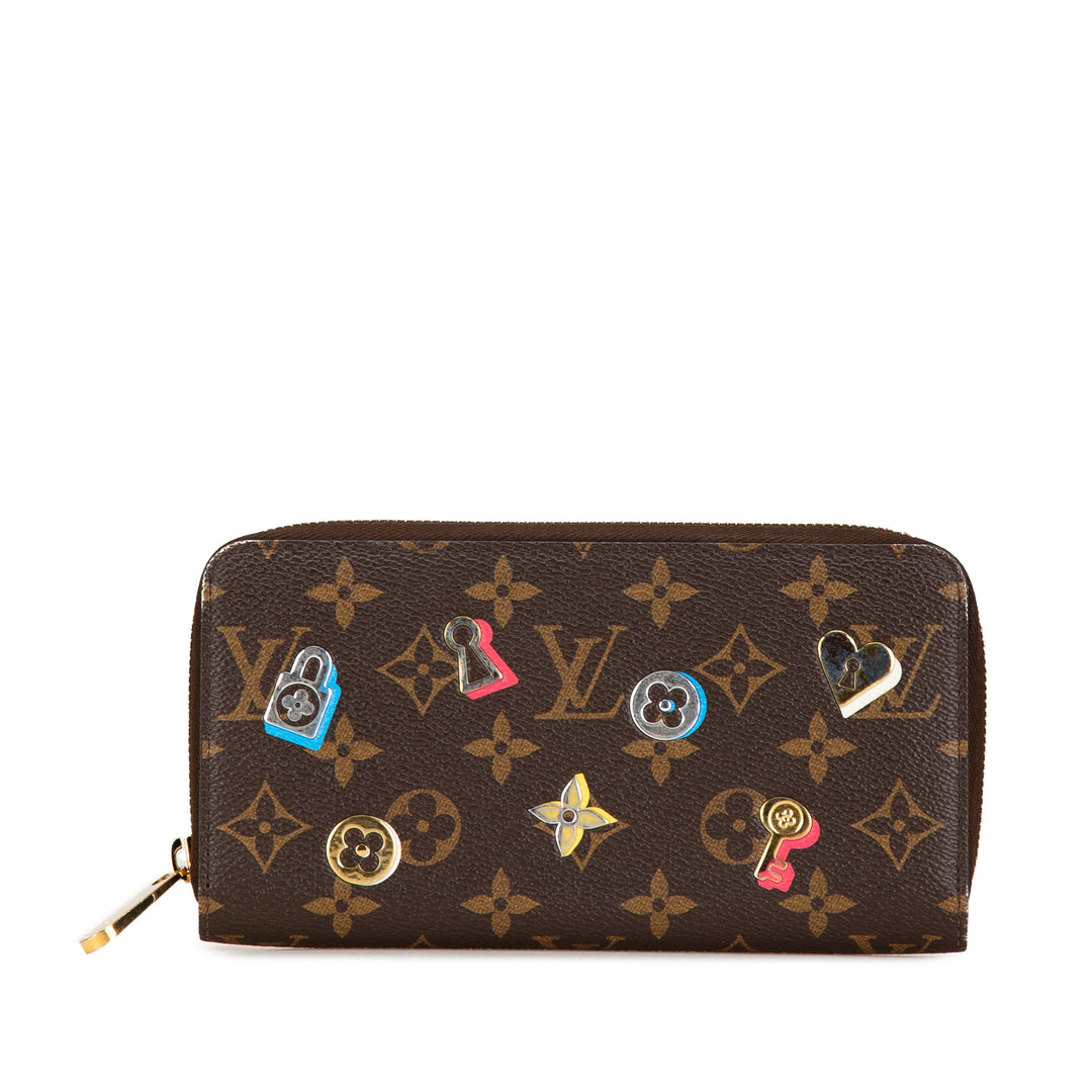 Monogram Love Lock Zippy Wallet Brown - Gaby Paris