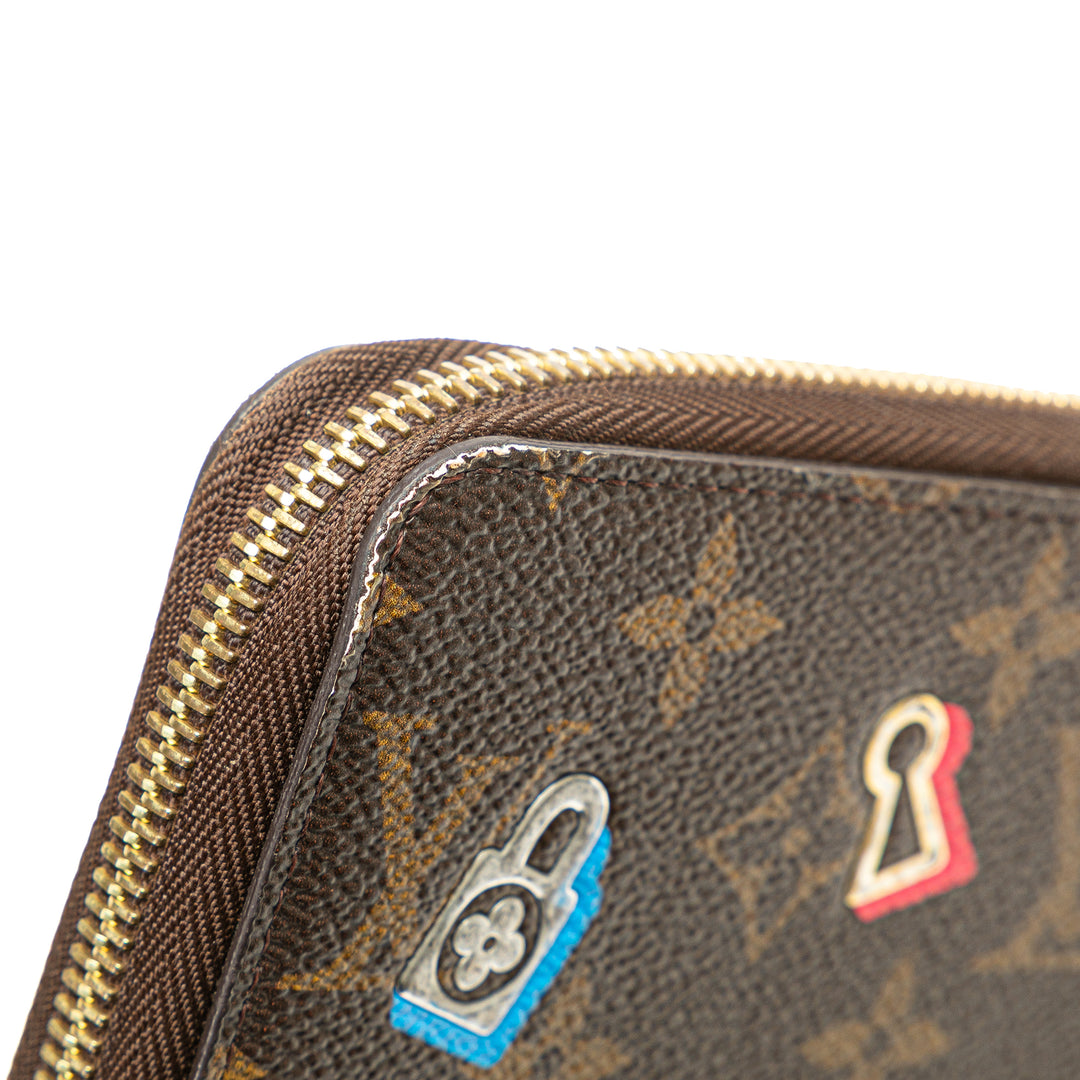 Monogram Love Lock Zippy Wallet Brown - Gaby Paris