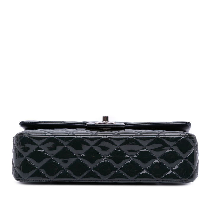 Medium Classic Patent Double Flap Blue - Gaby Paris