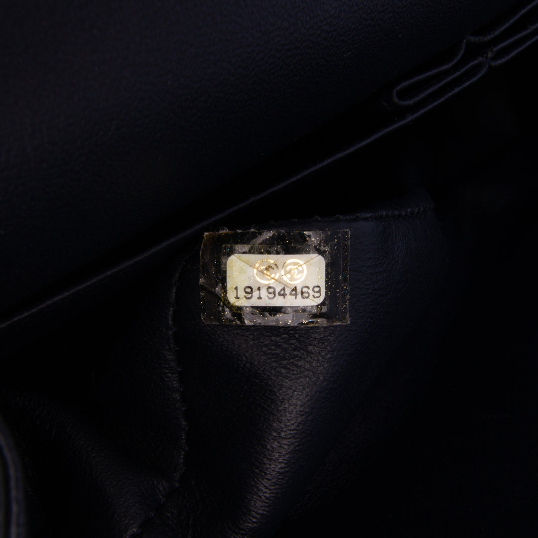 Medium Classic Patent Double Flap Blue - Gaby Paris