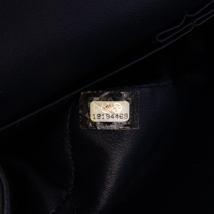 Medium Classic Patent Double Flap Blue - Gaby Paris