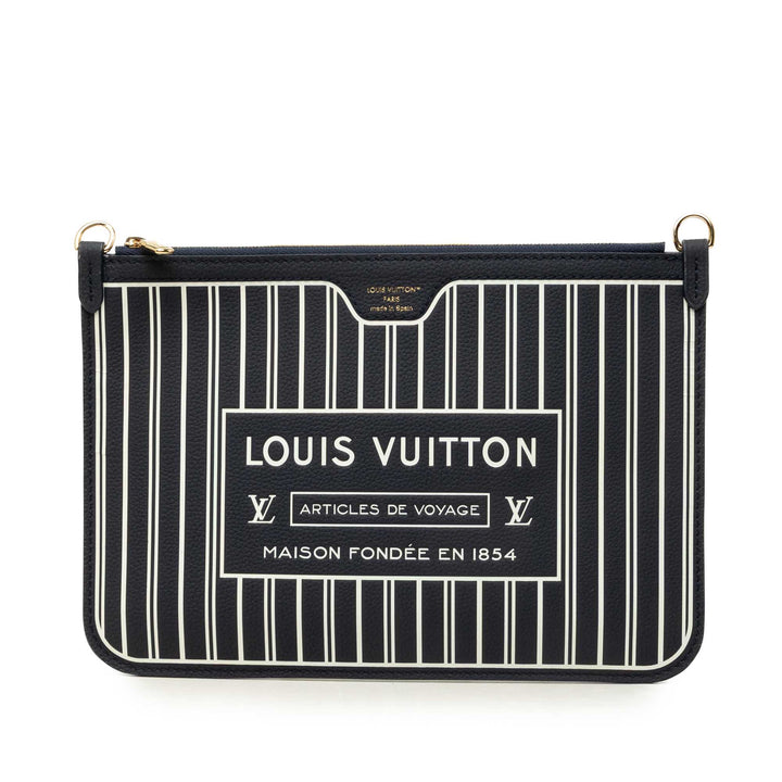 Louis Vuitton Pochette Neverfull Inside Out MM Cuir de veau Bleu – vue principale – GABY PARIS