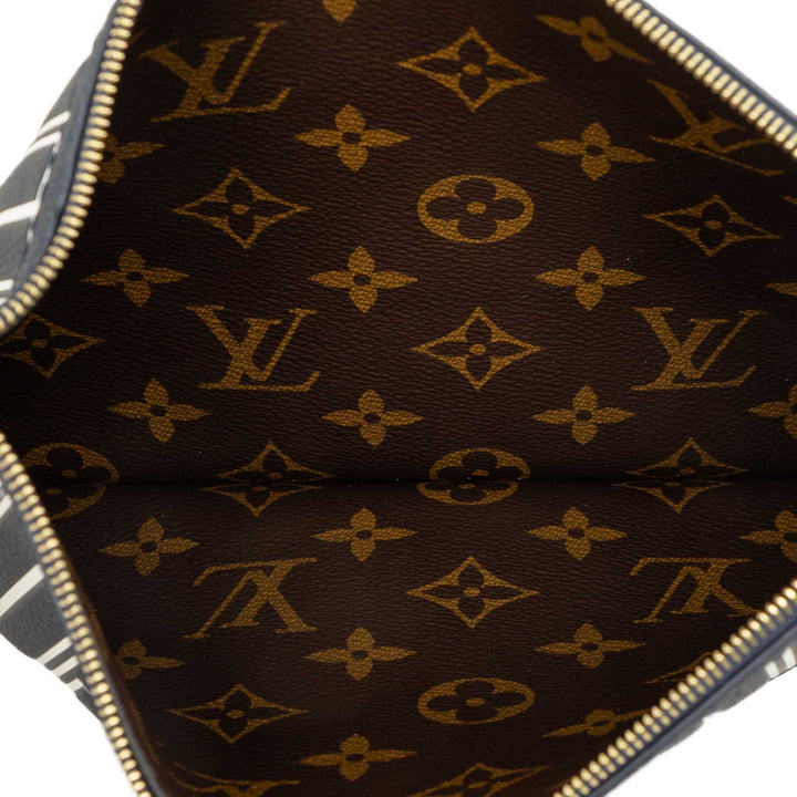 Louis Vuitton Pochette Neverfull Inside Out MM Cuir de veau Bleu – vue 4 – GABY PARIS