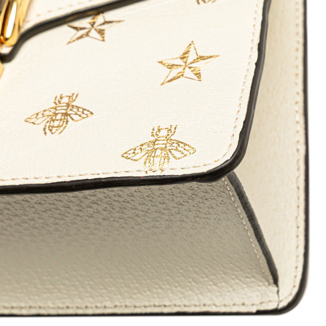 Mini Calfskin Bee Star Sylvie Satchel White - Gaby Paris