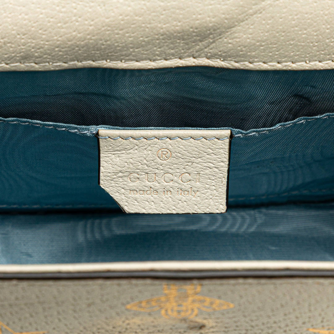 Mini Calfskin Bee Star Sylvie Satchel White - Gaby Paris