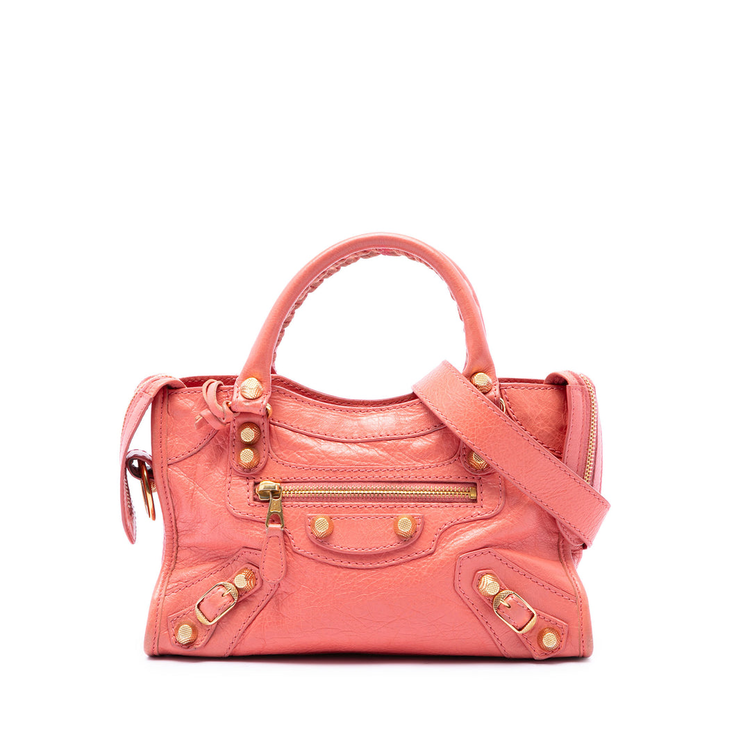 Balenciaga Sac à main Motocross Giant 21 City Mini Cuir d'agneau Rose – vue principale – GABY PARIS